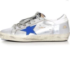 Silver Sneakers with Blue Star